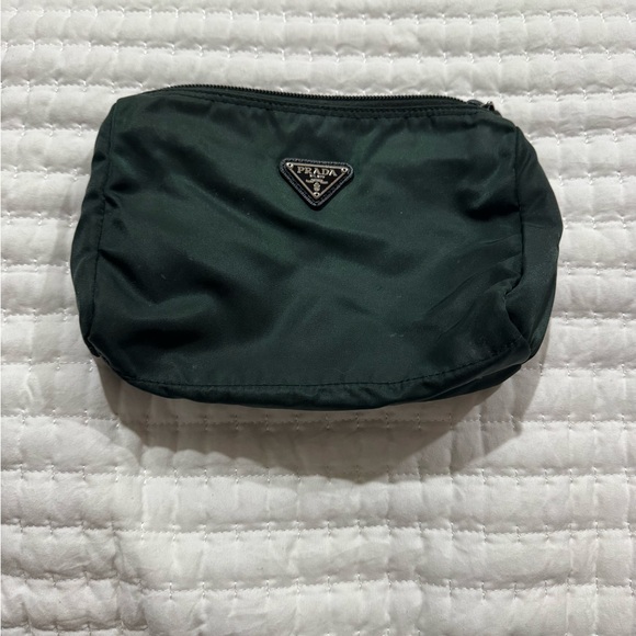 Prada Handbags - Prada Dark Green Nylon Pouch
